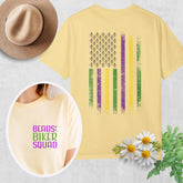 Mardi Gras Themed Beads & Biker Squad Premium Crew Neck TShirt